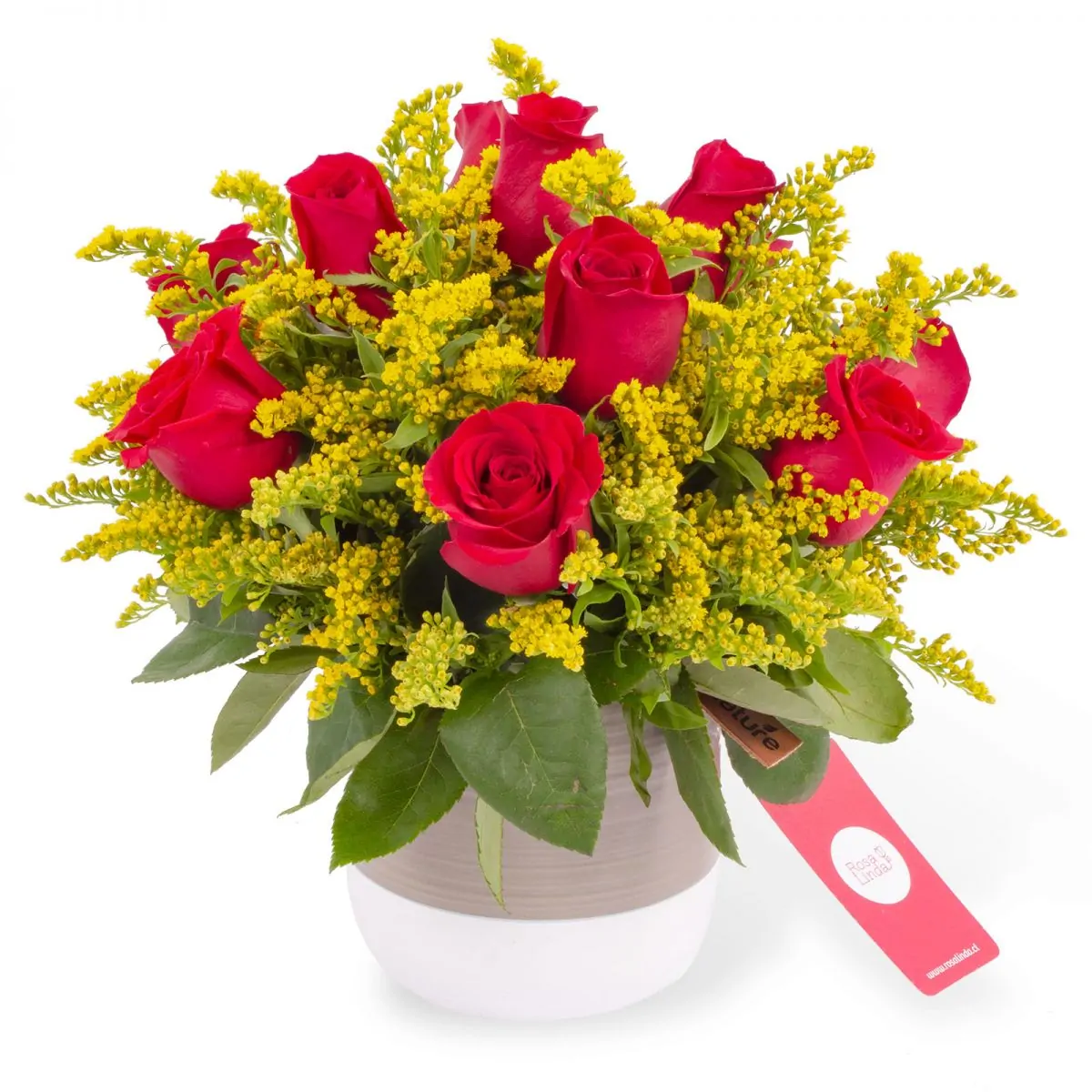 Foto principal Payqa Rojo - Arreglo floral con rosas rojas y solidago