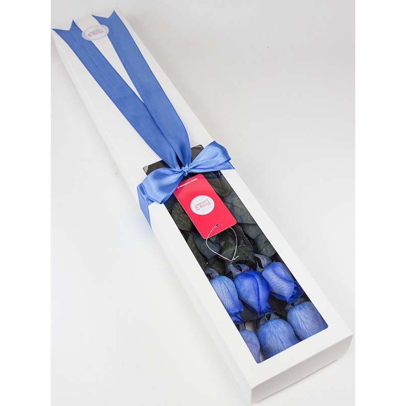 Foto 4 Caja con 6 rosas Azules - Flores a domicilio Foto 4 Caja con 6 rosas Azules - Flores a domicilio