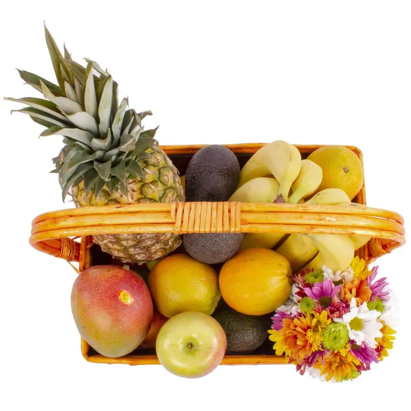 Foto 4 Canasta de frutas grande con mini arreglo floral