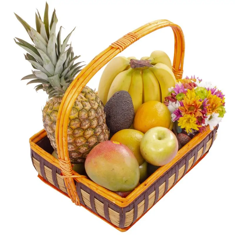 Foto 5 Canasta de frutas grande con mini arreglo floral