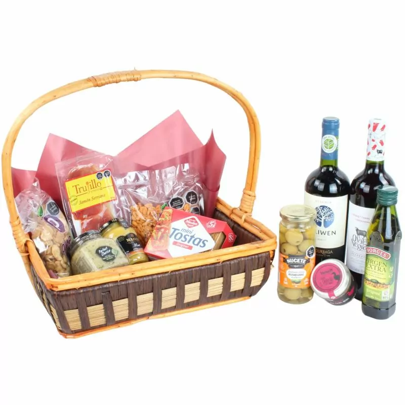 Foto 3 Set de regalo Valle de Colchagua - Canasto de mimbre con vinos y picoteo