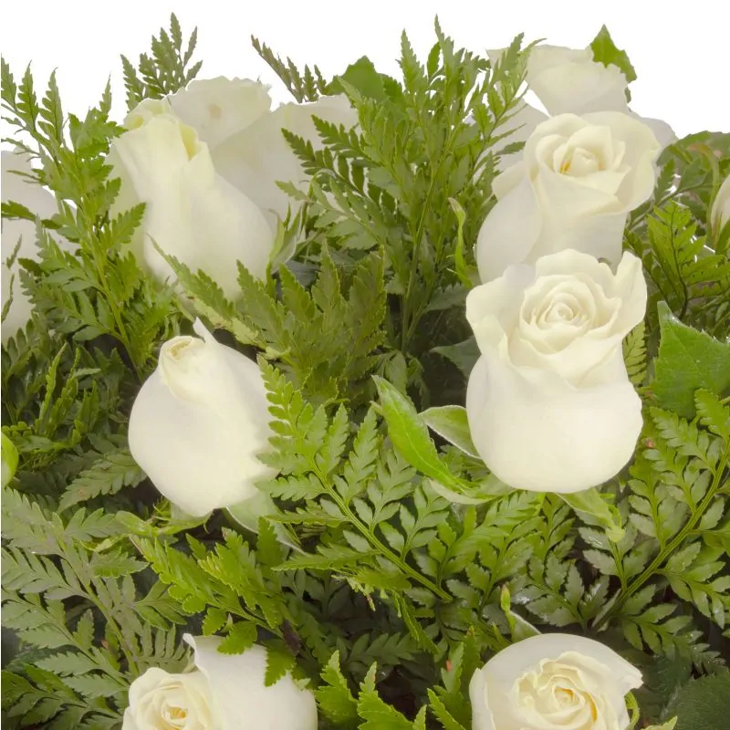 Foto 5 Ovalado con 40 rosas blancas - Cubre Urna de defunción con 40 rosas blancas