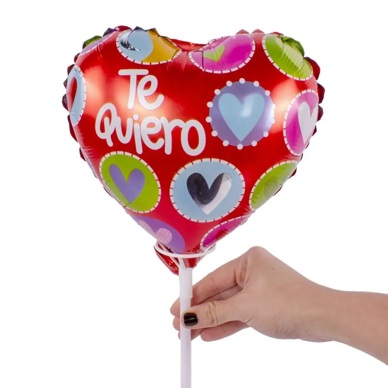 Foto 3 Globo CorazónTe quiero corazoncitos de colores 20cm