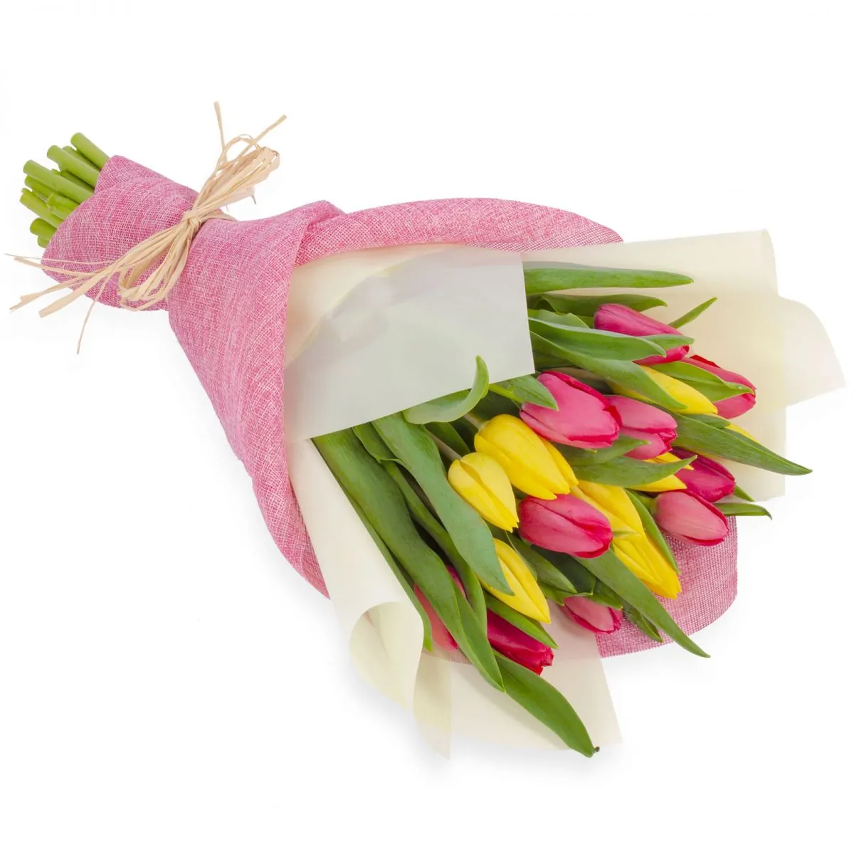 Foto principal Ramo Tulips Fucsia/Amarillo - Ramo de flores con 20 tulipanes fucsias y amarillos