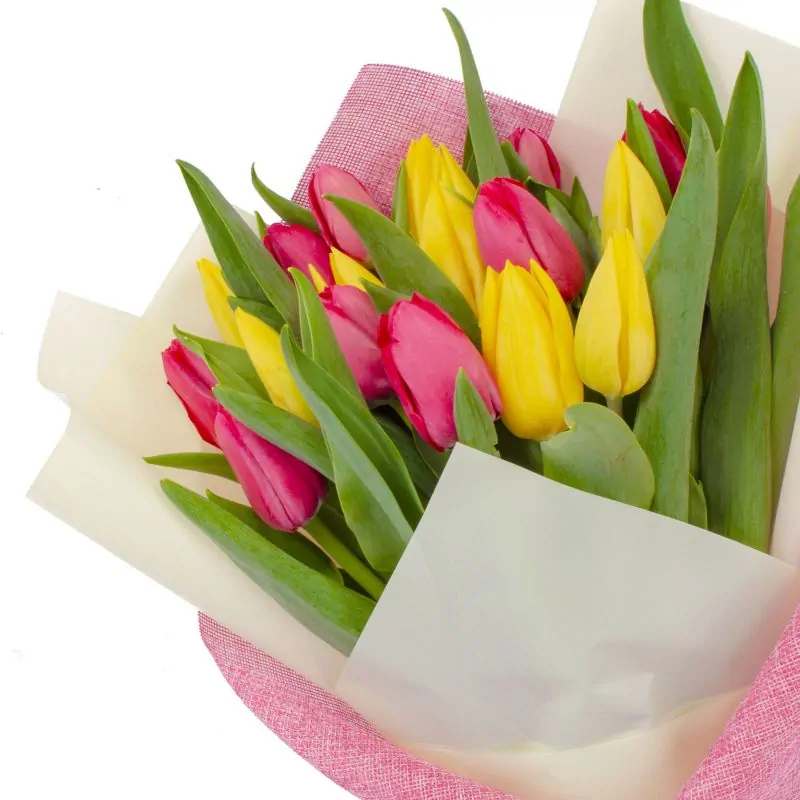 Foto 5 Ramo Tulips Fucsia/Amarillo - Ramo de flores con 20 tulipanes fucsias y amarillos