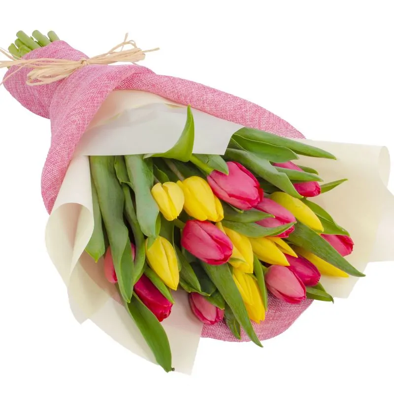 Foto 4 Ramo Tulips Fucsia/Amarillo - Ramo de flores con 20 tulipanes fucsias y amarillos
