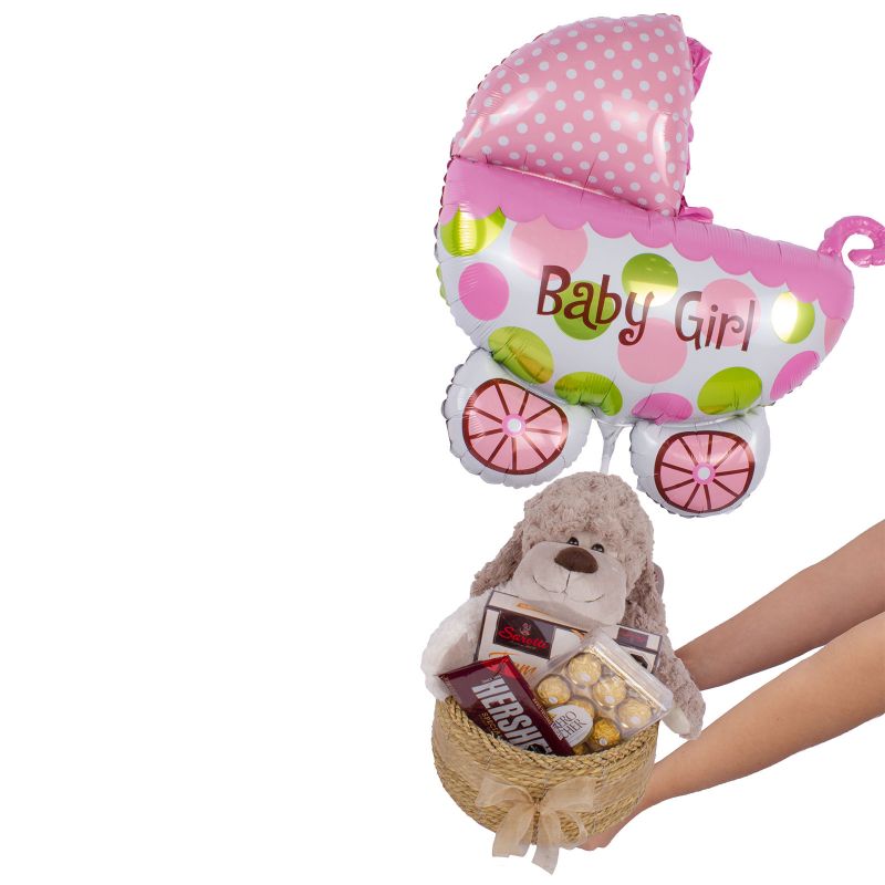 Foto con persona Set de Regalo Baby Girl - Flores a domicilio Foto con persona Set de Regalo Baby Girl - Flores a domicilio