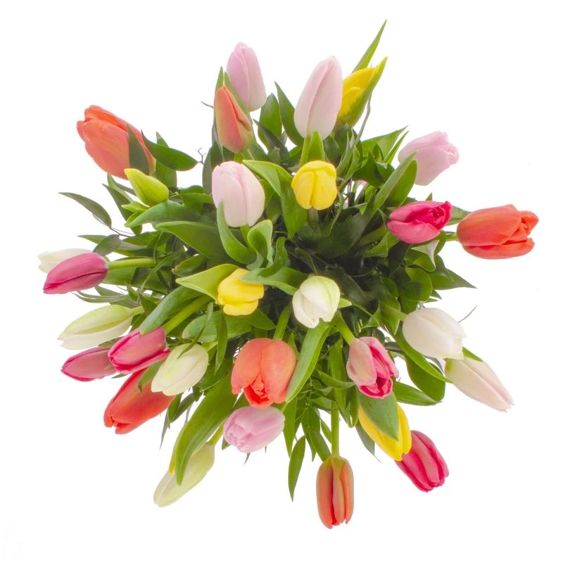 Foto 3 Suspiro de Tulipanes - Arreglo floral con mix multicolor de tulipanes