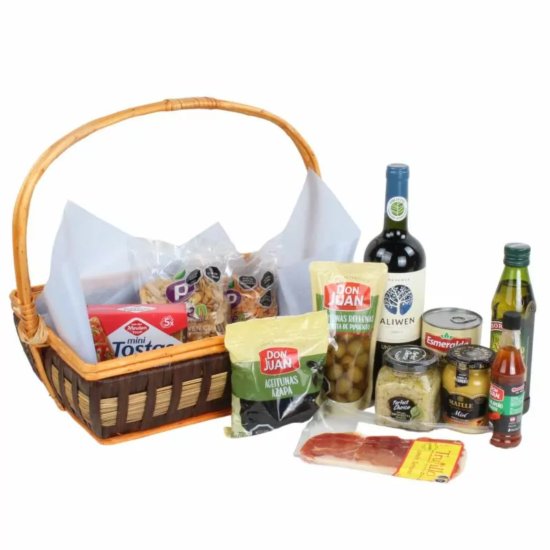 Foto 3 Set de Regalo Valle de Casablanca - Canasto de regalo con vino y picoteo
