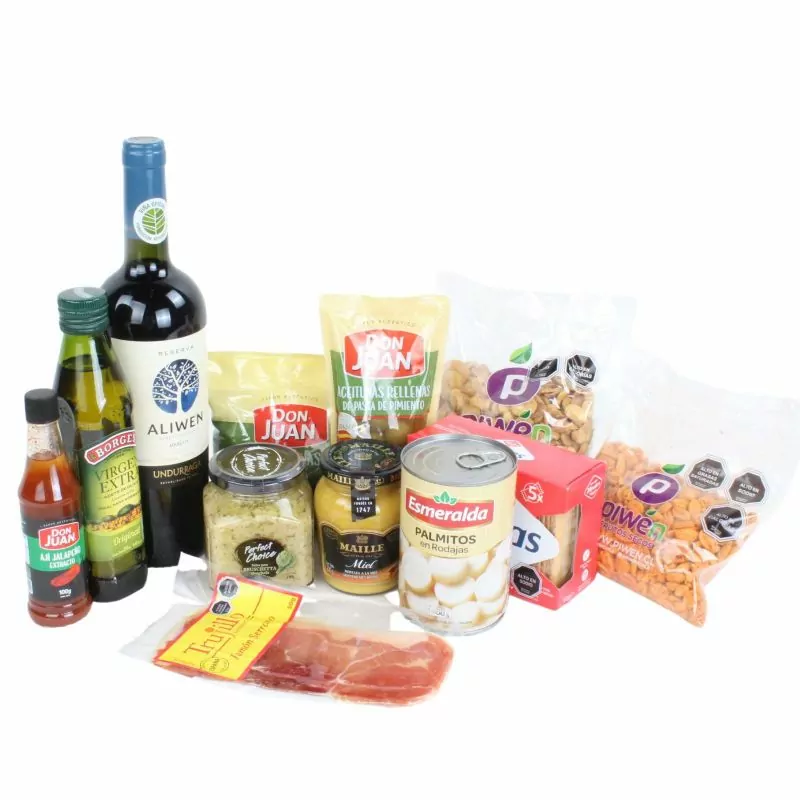 Foto 5 Set de Regalo Valle de Casablanca - Canasto de regalo con vino y picoteo