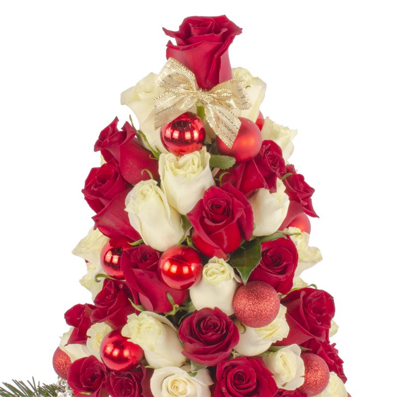 Foto 5 Árbol Navideño Blanco/Rojo - Flores a domicilio Foto 5 Árbol Navideño Blanco/Rojo - Flores a domicilio