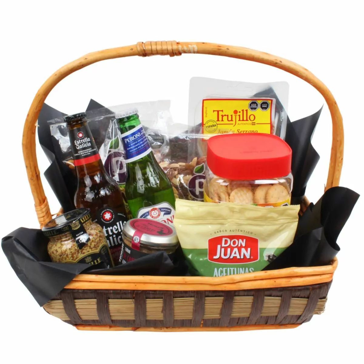 Foto principal Set de Regalo Cebada - Canasto de mimbre con cervezas, paté, tostadas y picoteos