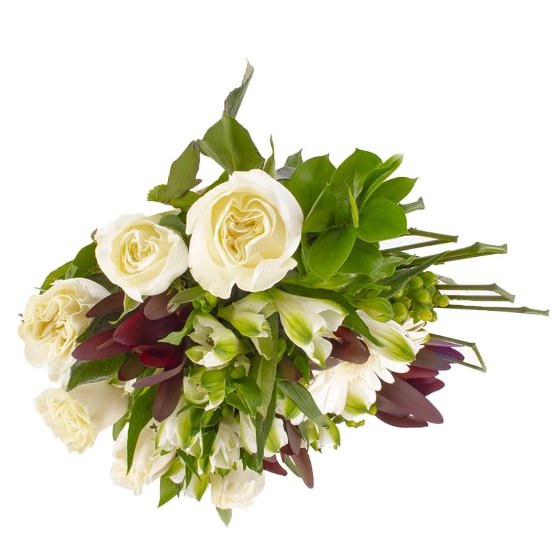 Foto 3 Magdalena Blanco - Arreglo floral con rosas, gerbera y astromelias blancas