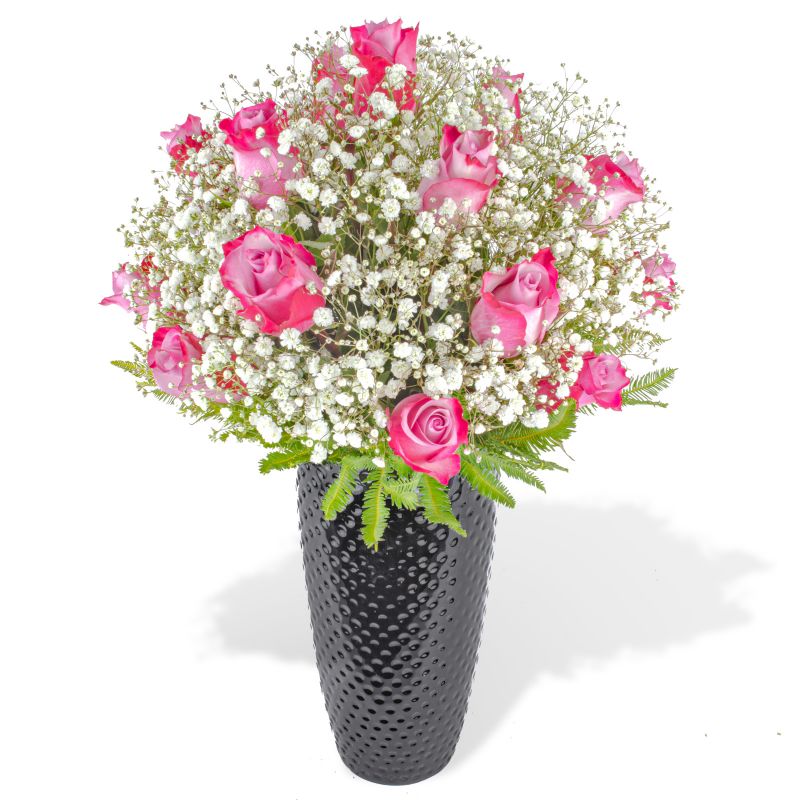 Flores a domicilio - María Rosas Lila en cerámica Flores a domicilio - María Rosas Lila en cerámica