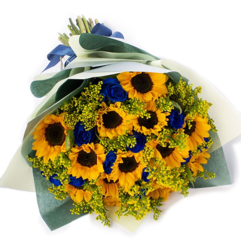 Flores a domicilio - Ramo de girasoles y rosas Flores a domicilio - Ramo de girasoles y rosas