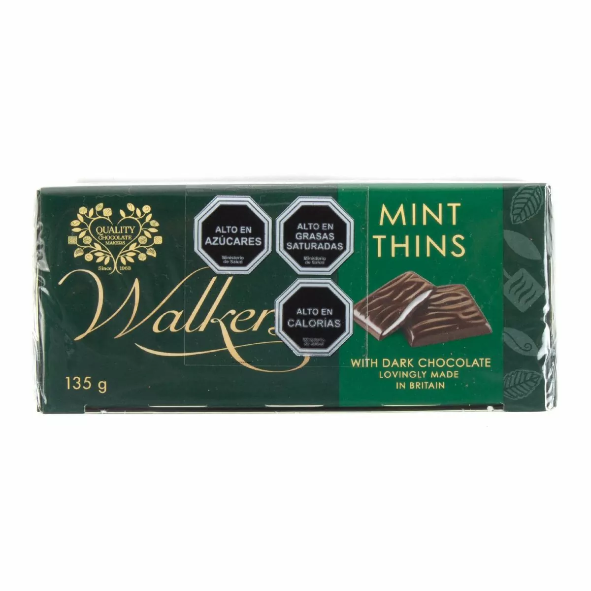 Foto principal Walkers Chocolates de menta - Chocolate negro relleno con crema de menta de 135 grs