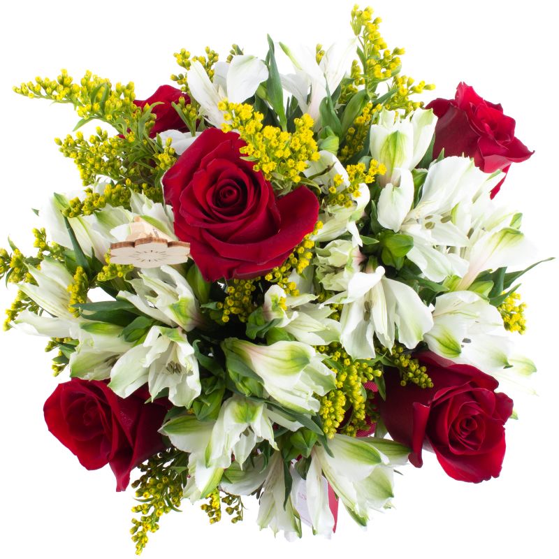Foto 4 Ágata Rojo y Blanco en florero - Flores a domicilio Foto 4 Ágata Rojo y Blanco en florero - Flores a domicilio