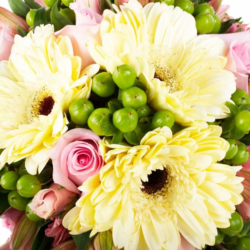 Foto 5 Amanda - Ramo de novia con gerberas, rosas rosadas y astromelias rosadas
