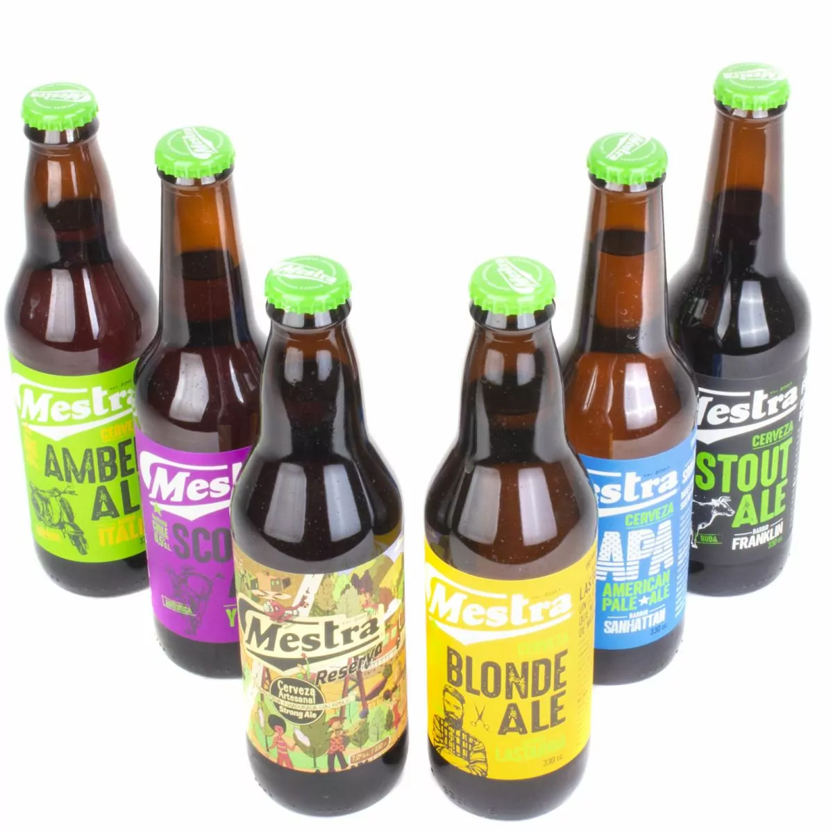 Foto principal Pack 6 cervezas Mestra 330cc - Blonde Ale, Scotch Ale, Stout Ale, American Pale Ale, Amber Ale y Reserva