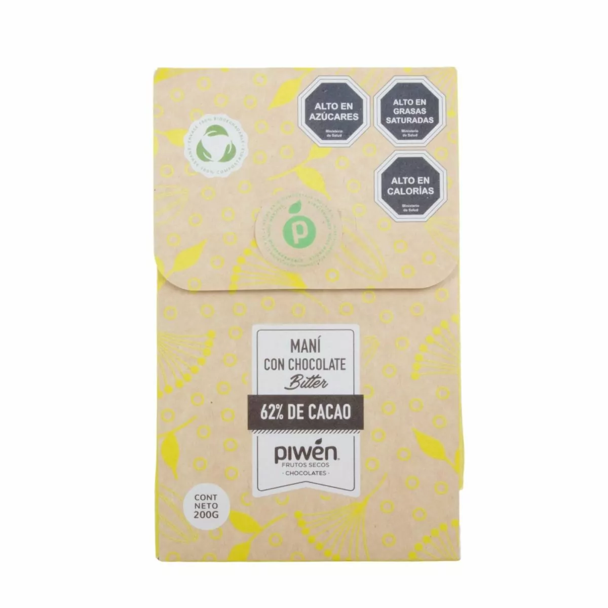 Foto principal Maní chocolate Bitter - maní bañado en chocolate 62% cacao Piwen