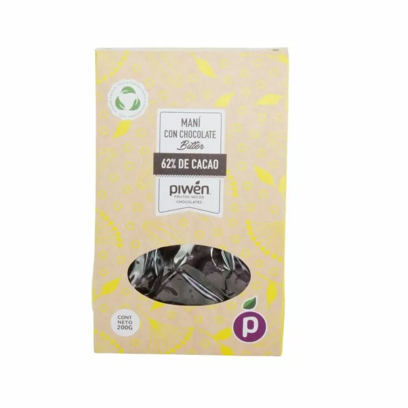 Foto 2 Maní chocolate Bitter - maní bañado en chocolate 62% cacao Piwen