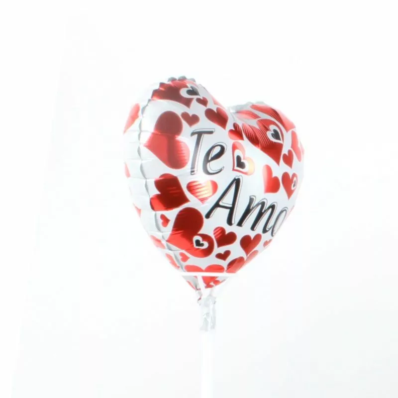 Foto 3 Globo Te amo Corazón blanco y rojo 22cm