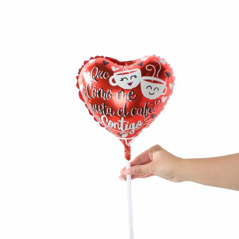 Foto 2 Globo corazón Que como me gusta el cafe: contigo