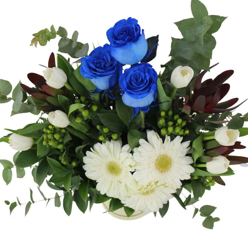 Foto 4 Altair Azul en sombrerero - Flores a domicilio Foto 4 Altair Azul en sombrerero - Flores a domicilio