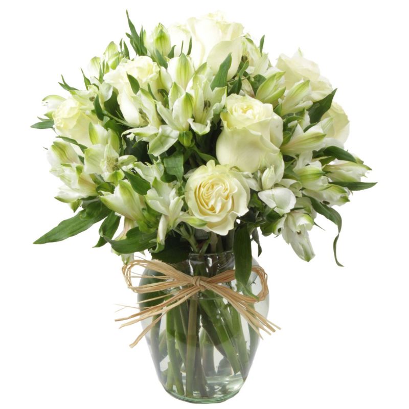 Flores a domicilio - Amor Blanco en Anfora con 9 rosas Flores a domicilio - Amor Blanco en Anfora con 9 rosas