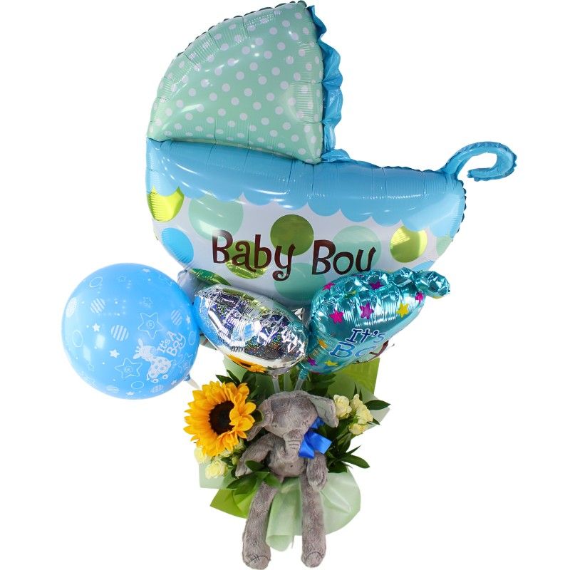 Foto 3 Mix de globos: Alegre llegada Baby Boy - Flores a domicilio Foto 3 Mix de globos: Alegre llegada Baby Boy - Flores a domicilio