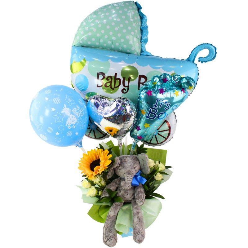 Foto 4 Mix de globos: Alegre llegada Baby Boy - Flores a domicilio Foto 4 Mix de globos: Alegre llegada Baby Boy - Flores a domicilio