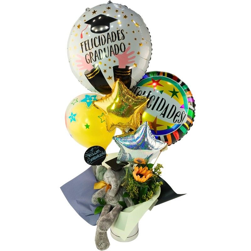 Foto 2 Mix de globos: Felicidades Graduado - Flores a domicilio Foto 2 Mix de globos: Felicidades Graduado - Flores a domicilio