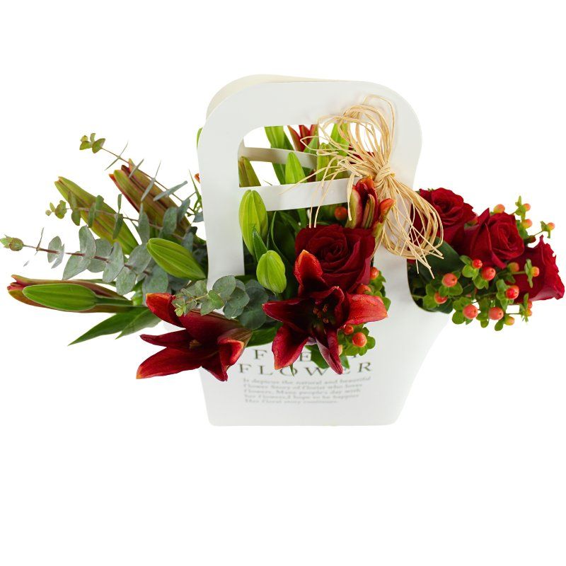 Foto 4 No me olvides Flower Bag Rojo - Flores a domicilio Foto 4 No me olvides Flower Bag Rojo - Flores a domicilio