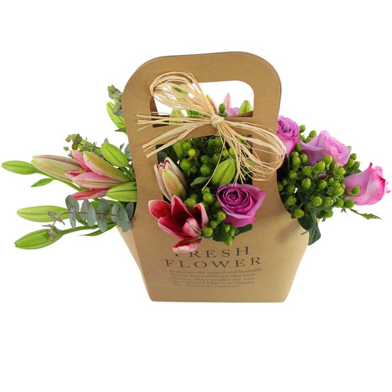 Foto 4 No me olvides Flower Bag Rosado - Flores a domicilio Foto 4 No me olvides Flower Bag Rosado - Flores a domicilio