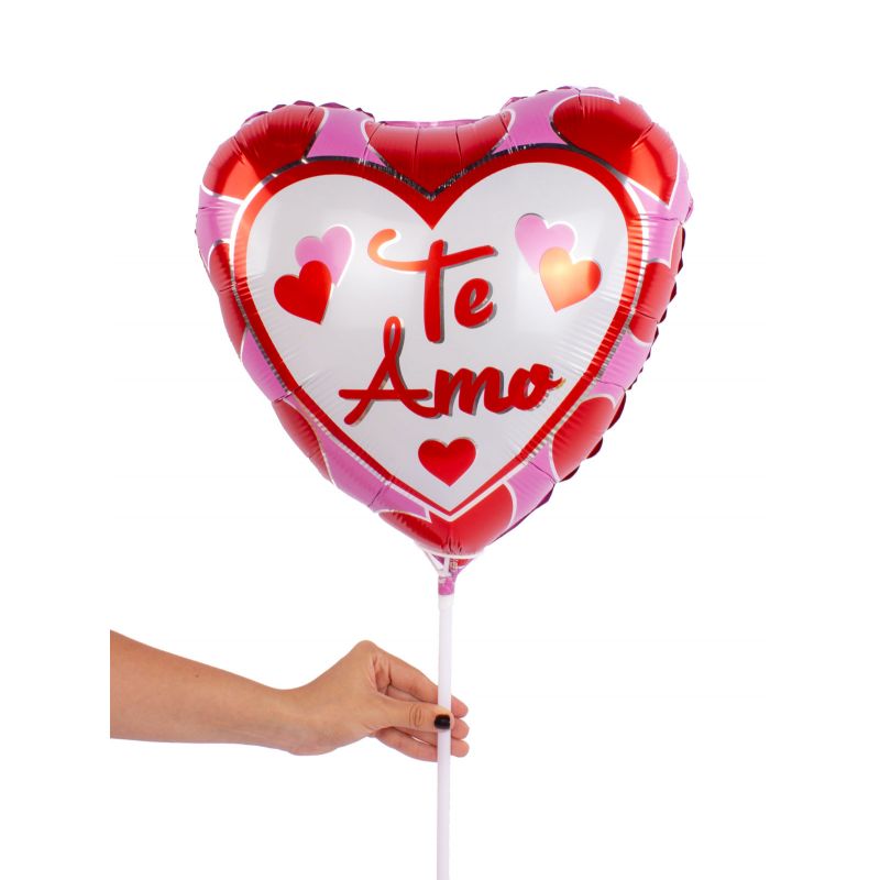 Foto con persona Globo Te Amo rosado rojo 38cm - Flores a domicilio Foto con persona Globo Te Amo rosado rojo 38cm - Flores a domicilio