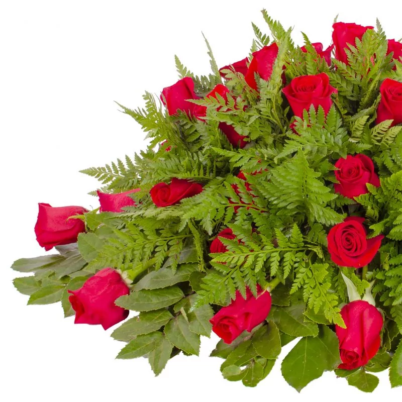 Foto 3 Ovalado con 40 rosas rojas - Cubre urna para defunción con 40 rosas color rojo