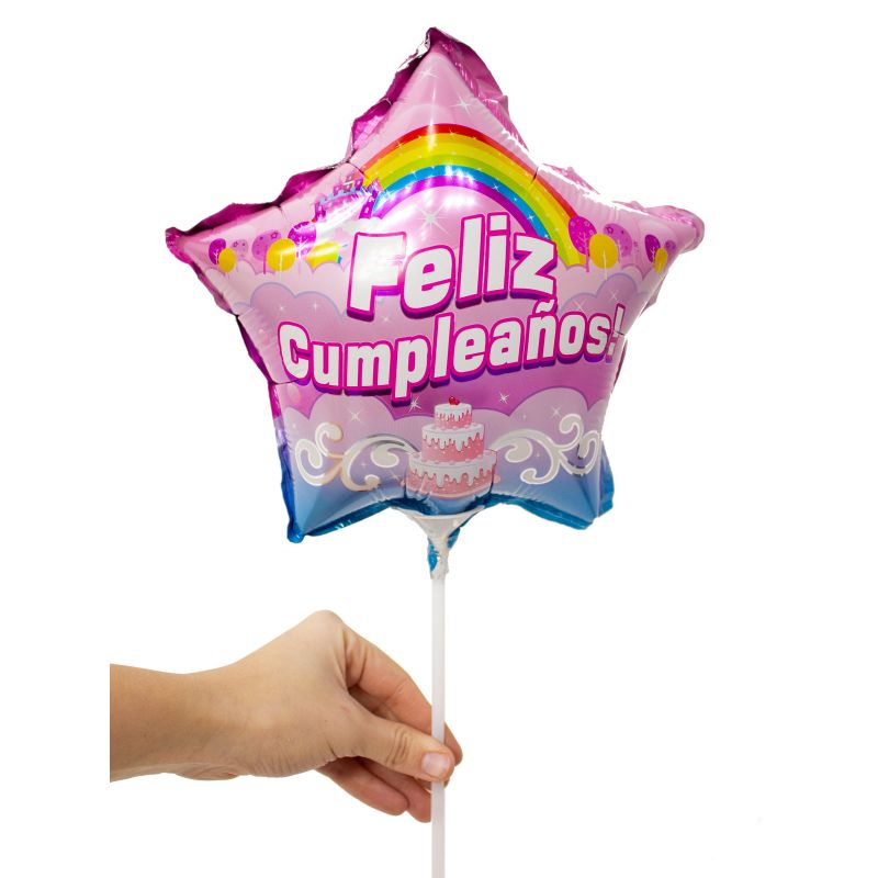 Foto con persona Globo Feliz Cumpleaños Estrella - Flores a domicilio Foto con persona Globo Feliz Cumpleaños Estrella - Flores a domicilio