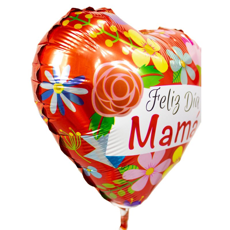 Foto 3 Globo Feliz día Mamá corazón con flores 20cm - Flores a domicilio Foto 3 Globo Feliz día Mamá corazón con flores 20cm - Flores a domicilio