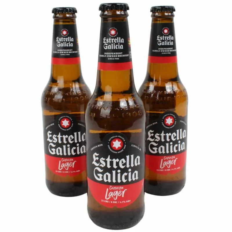 Set de 3 Cervezas Estrella Galicia - Trio de cervezas Estrella Galicia Lager de 330 ml