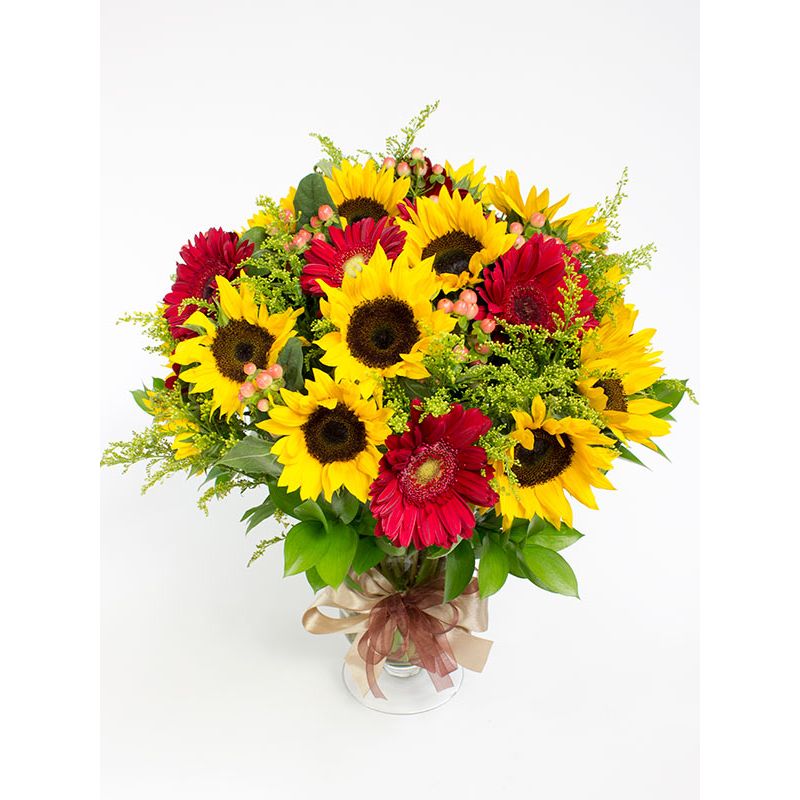 Foto 4 Florero con girasoles y gerberas - Flores a domicilio Foto 4 Florero con girasoles y gerberas - Flores a domicilio