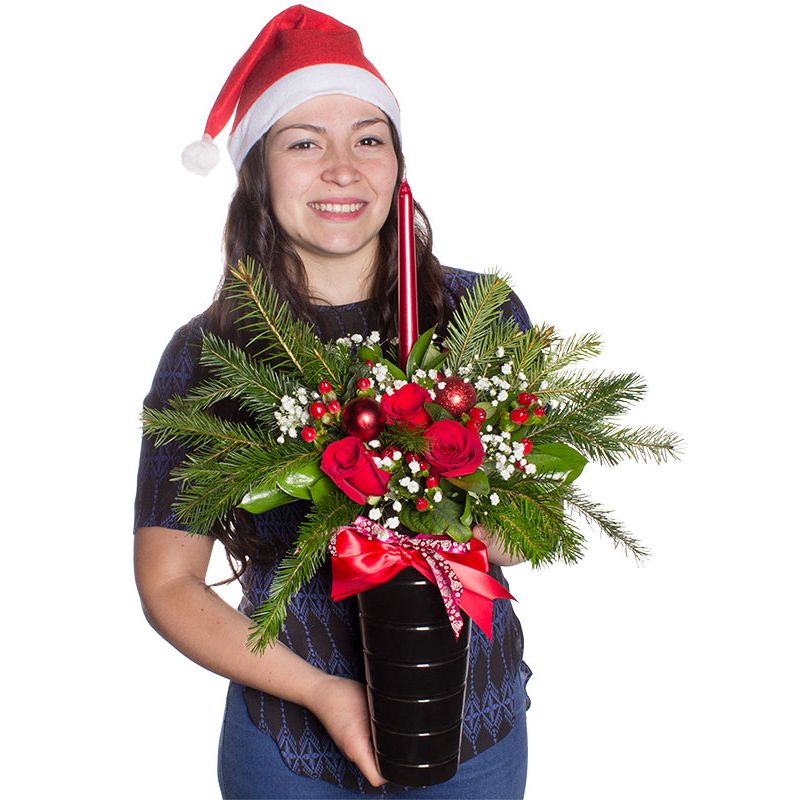 Foto con persona Feliz navidad - Flores a domicilio Foto con persona Feliz navidad - Flores a domicilio