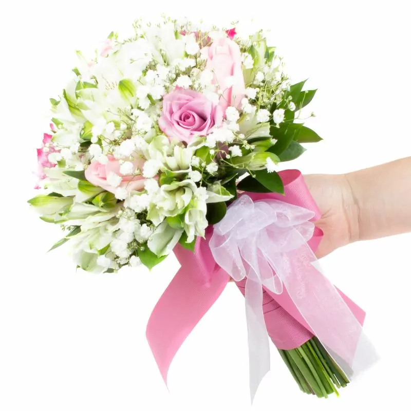 Foto 2 Eva - Ramo de novia con rosas lilas, rosadas y gypso