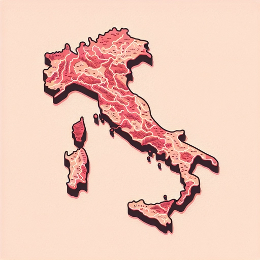 Stylised map of Italy