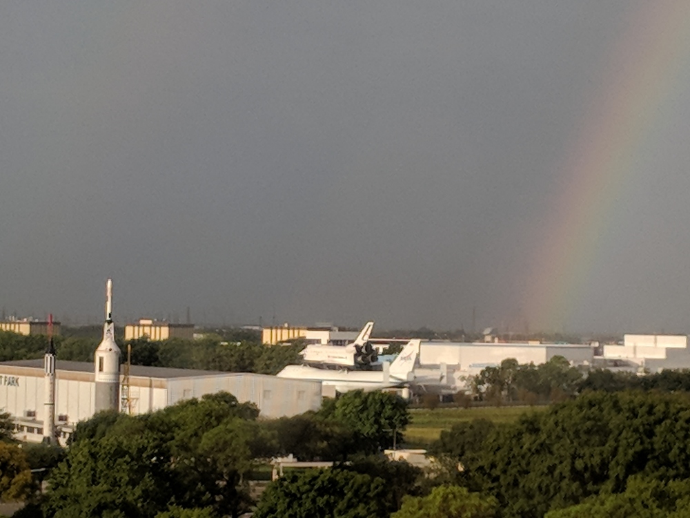 Miller returns, too, with another rainbow spotting below, this time from Building 1's fourth floor in June 2018.