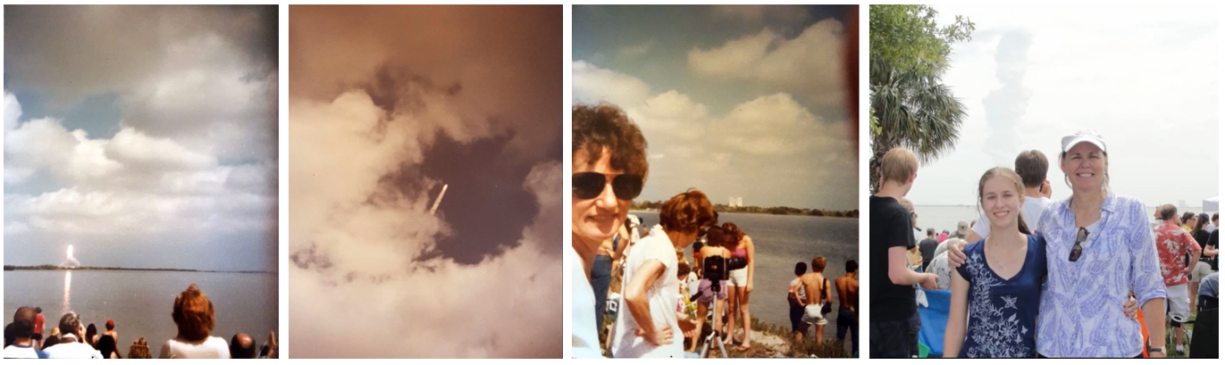 Erin Winick Anthony sent in some photos her family attending the first space shuttle launch. “Then, I also included a photo of my mom and I attending the final space shuttle launch. My grandfather worked on the Space Shuttle Program, but passed away before the first launch. I’m excited to carry on his legacy through my work at NASA.”