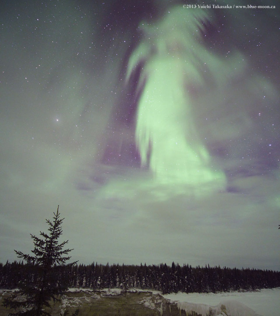 Ghostly aurora over Canada