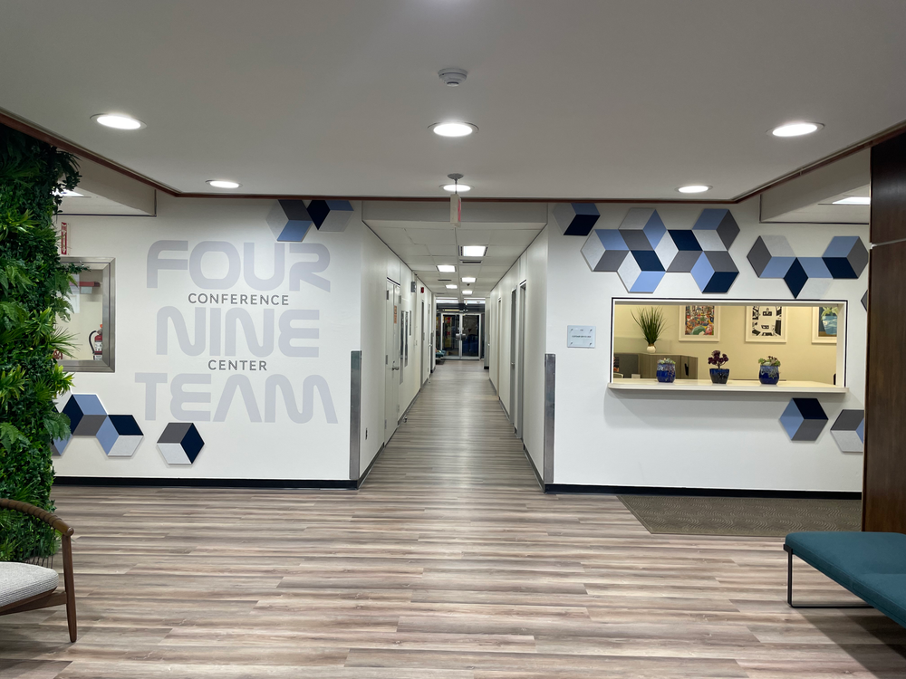 An image of an open space in a newly renovated building.