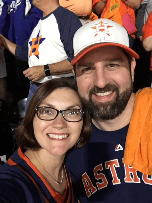 Ansley and her husband, Scott, attend the 2017 World Series.