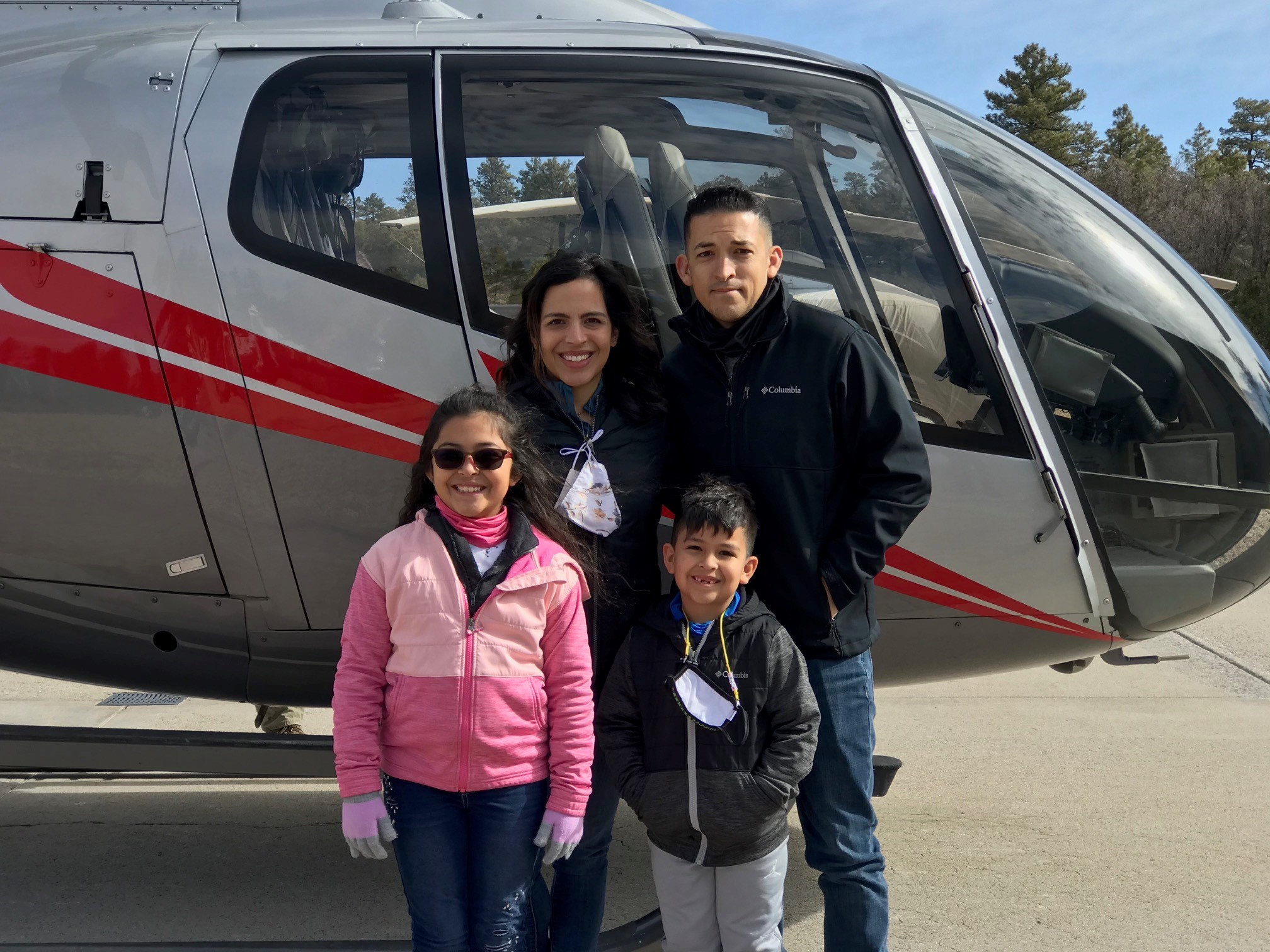 Torres and her family prepare for a helicopter tour of the Grand Canyon. Image courtesy of Aracellie Torres