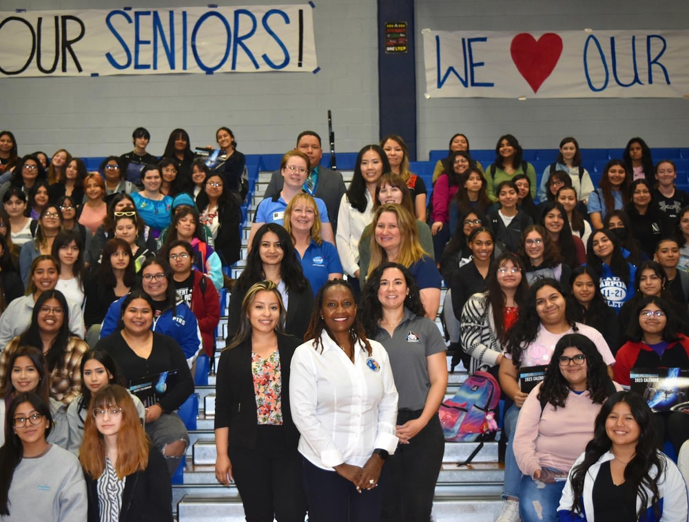 NASA engineers with students at Brownsville ISD. Credit: NASA/Brownsville ISD